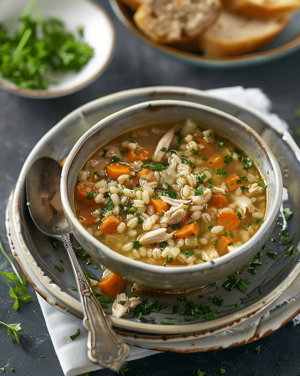 Velvety Chicken Barley Soup: Lighter, Healthier, & Nutritious